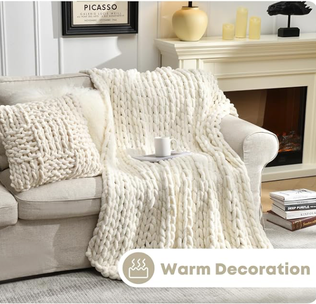 Chunky Knit Throw Blanket